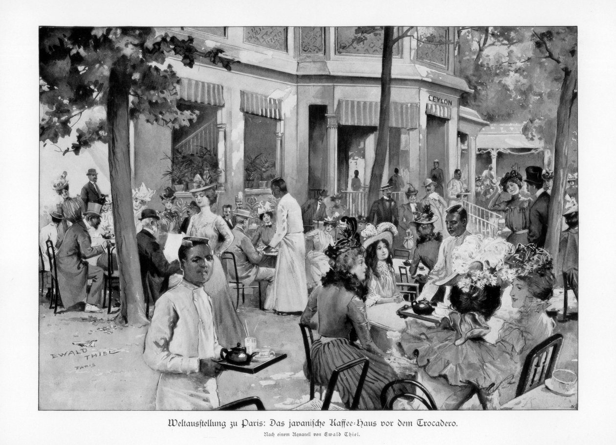Javanesisk kaffehus, Trocadero, Paris verdensudstilling, 1889, 1900. af Ewald Thiel