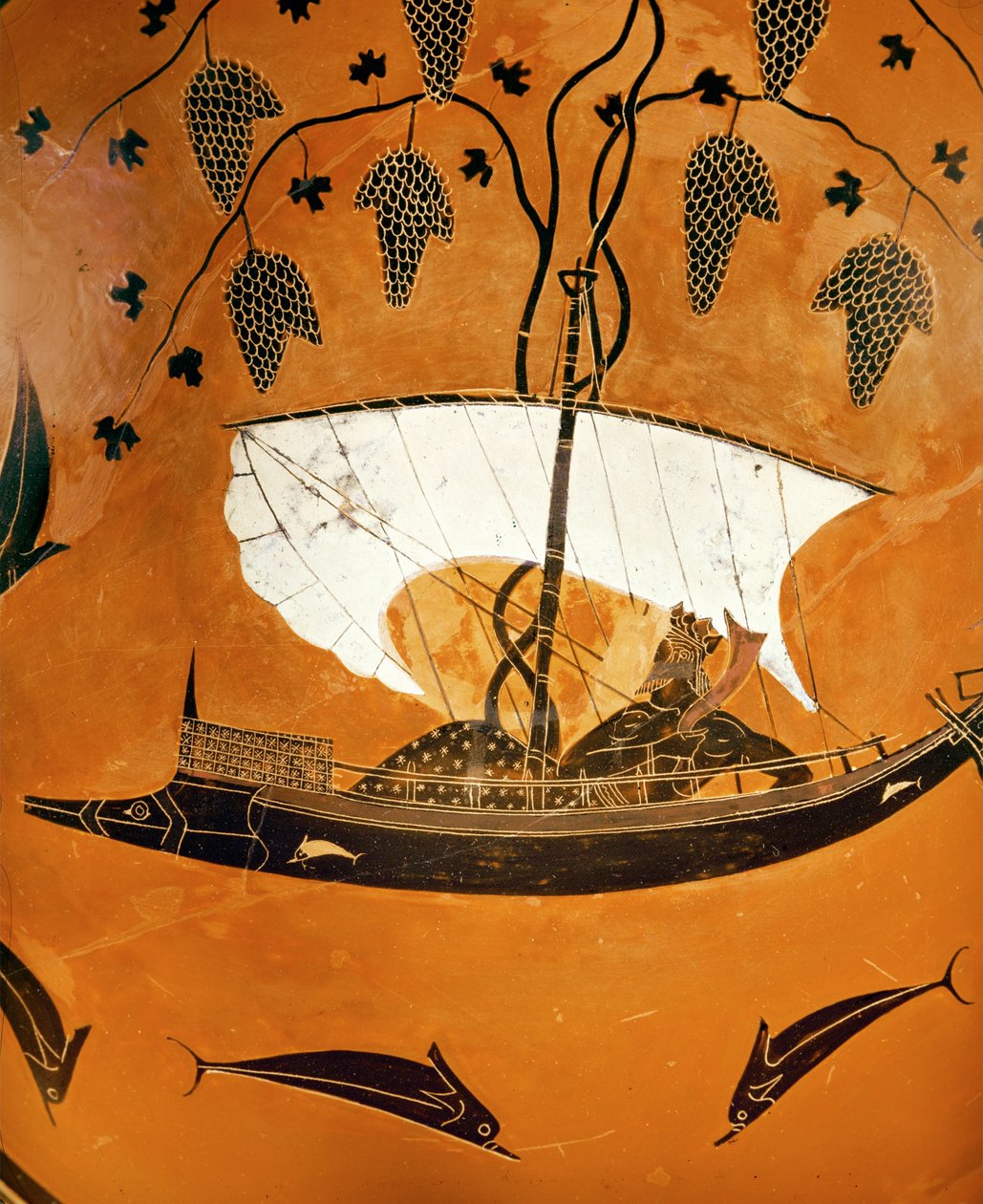 Dionysos i sit skib af Exekias Exekias