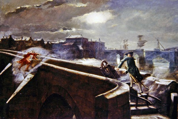 The Brigs of Ayr (olie på lærred) af Eyre Crowe