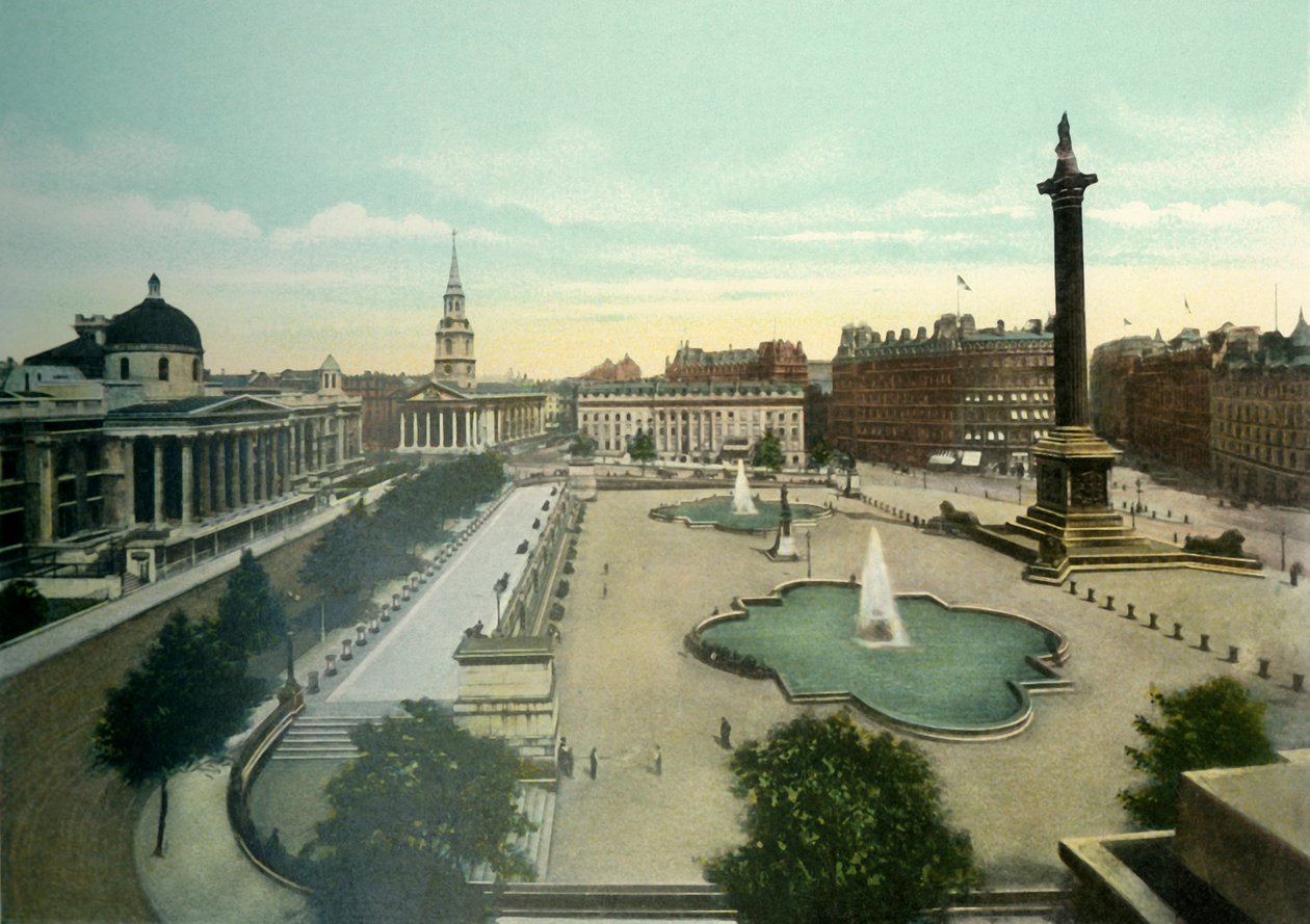 Trafalgar Square, ca. 1900-tallet. af Eyre and Spottiswoode