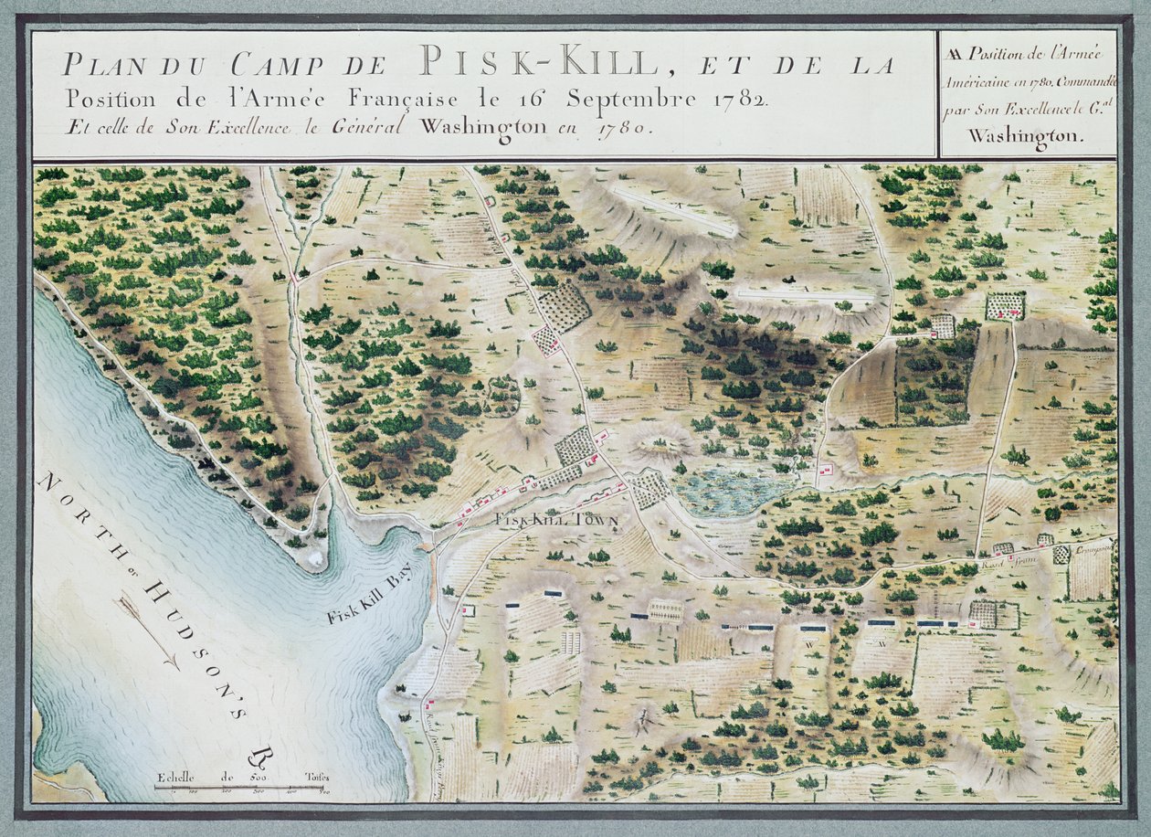 Kort over Fisk-Kill og den franske hærs position i 1782, fra 