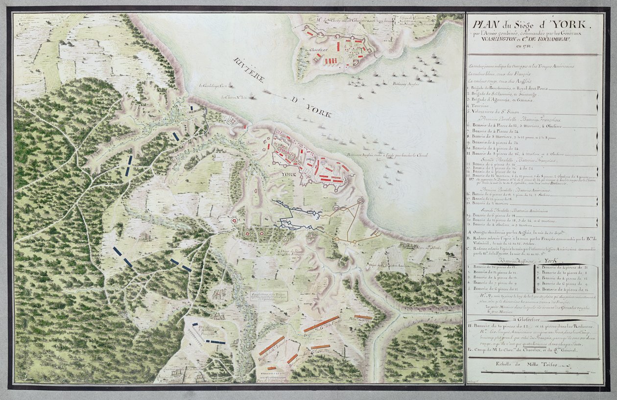 Kort over belejringen af York i 1781, fra 