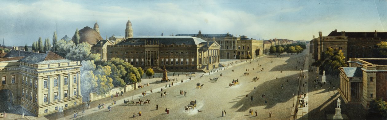 Unter den Linden fra Våbenhuset, c.1855 af F. von Laer