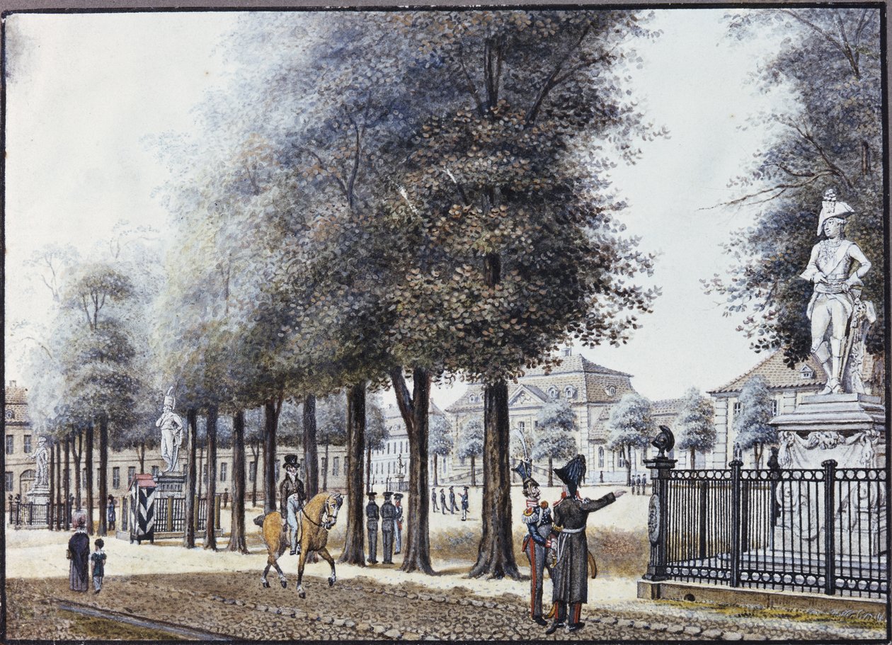 Wilhelmplatz, Berlin (wc på papir) af F.A. Calau