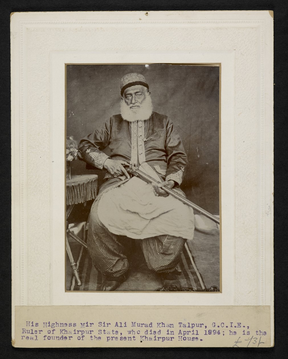 Sir Mir Ali Murad Khan Taipur III, hersker over Khaipur-staten af F.L. Wadhumal