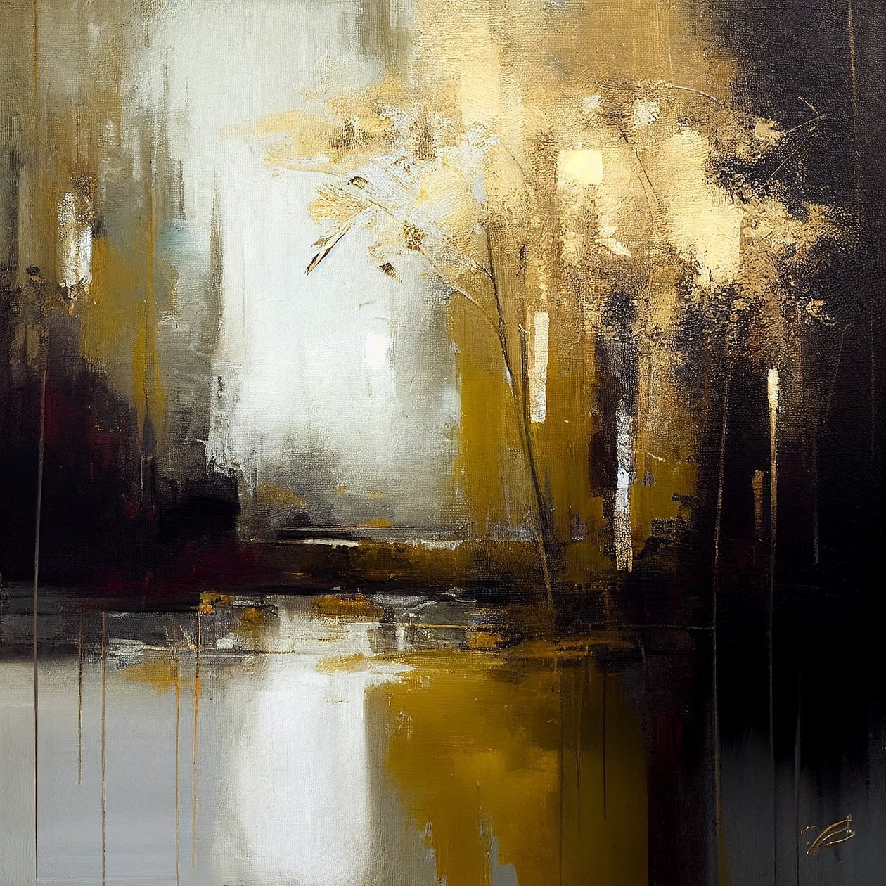 Abstrakt maleri fokus tekstur, væg kunst print af F. Abderrahim