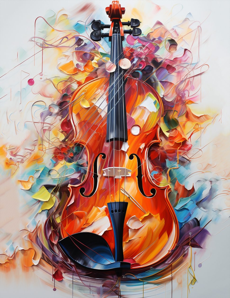 Smukt violinmaleri til salg, vægkunst print indretning, vægkunst print indretning af F. Abderrahim