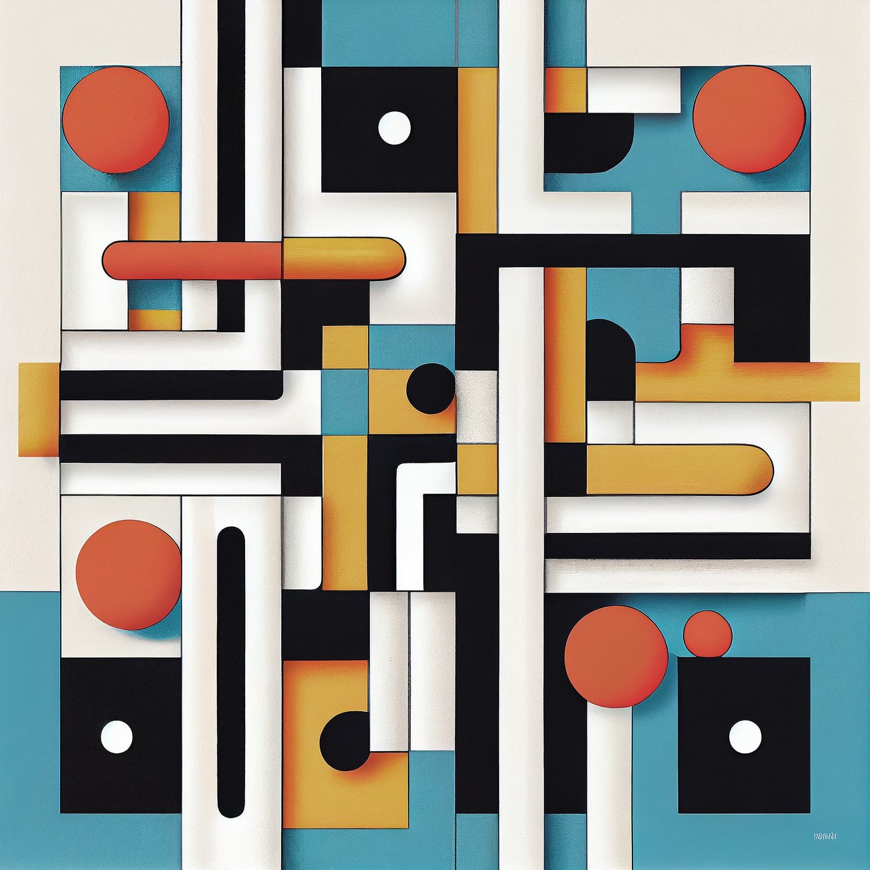 Vægdekoration på lærred i en minimalistisk og postmoderne indretningsstil af F. Abderrahim
