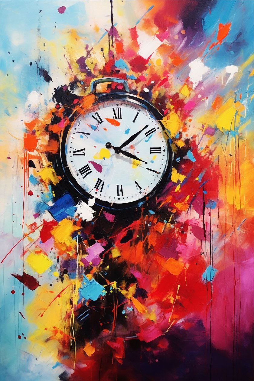 Klassisk vægur, tidløst maleri på lærred, Fine Art Prints On Demand af F. Abderrahim
