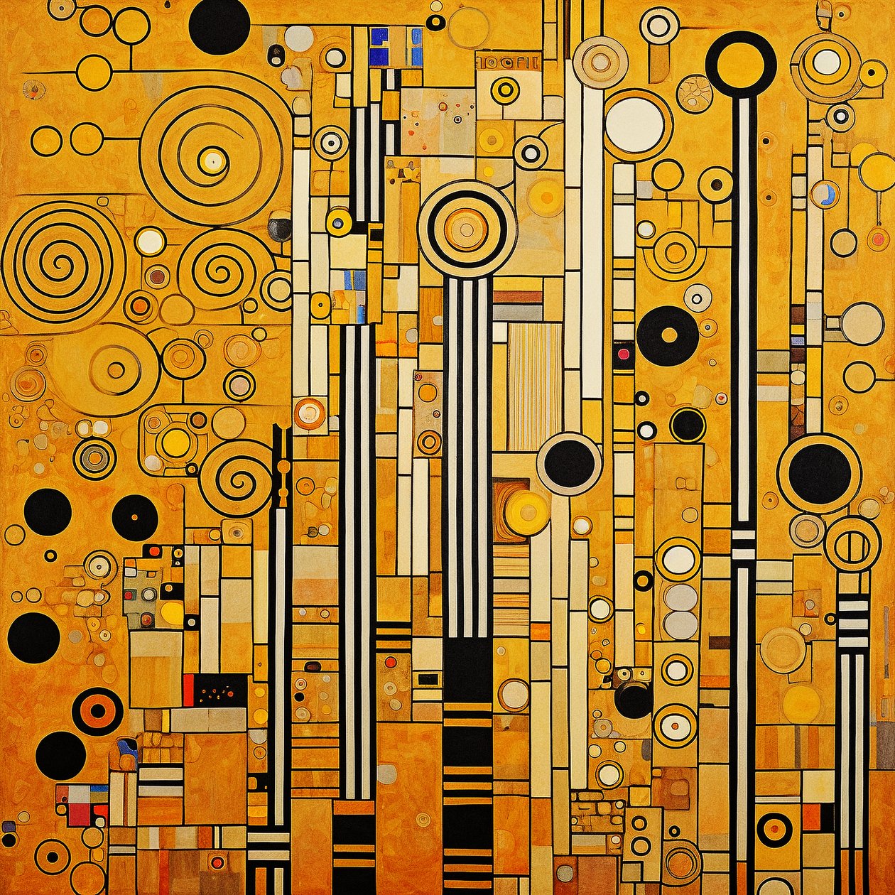 Minimalistiske klimt mønstre moderne værelsesindretning, Vægkunst | Lærredstryk af F. Abderrahim