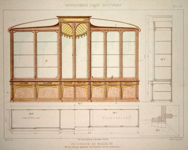 Design til et butiksudstillingsskab, illustration fra 