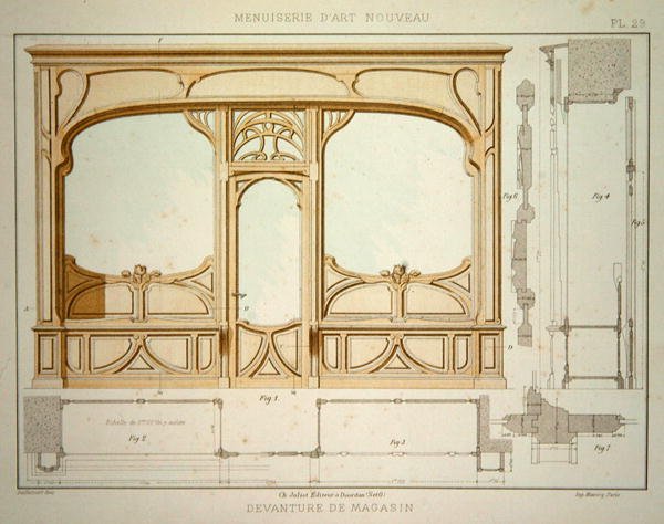 Design til en butiksfacade, illustration fra 