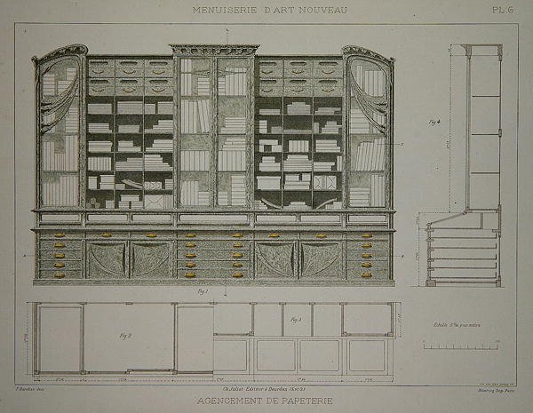 Design til et brevskriverskab, illustration fra 