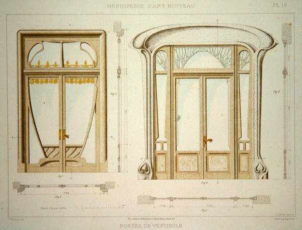 Design til halldøre, illustration fra 