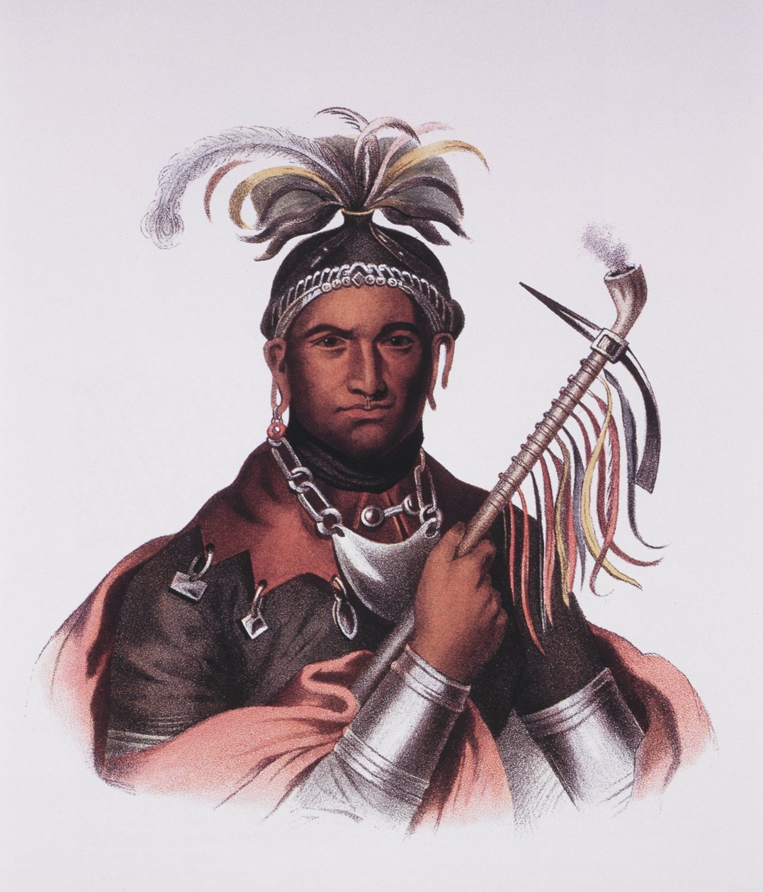 John Abeel Cornplanter indianer (litografi) af F. Bartoli