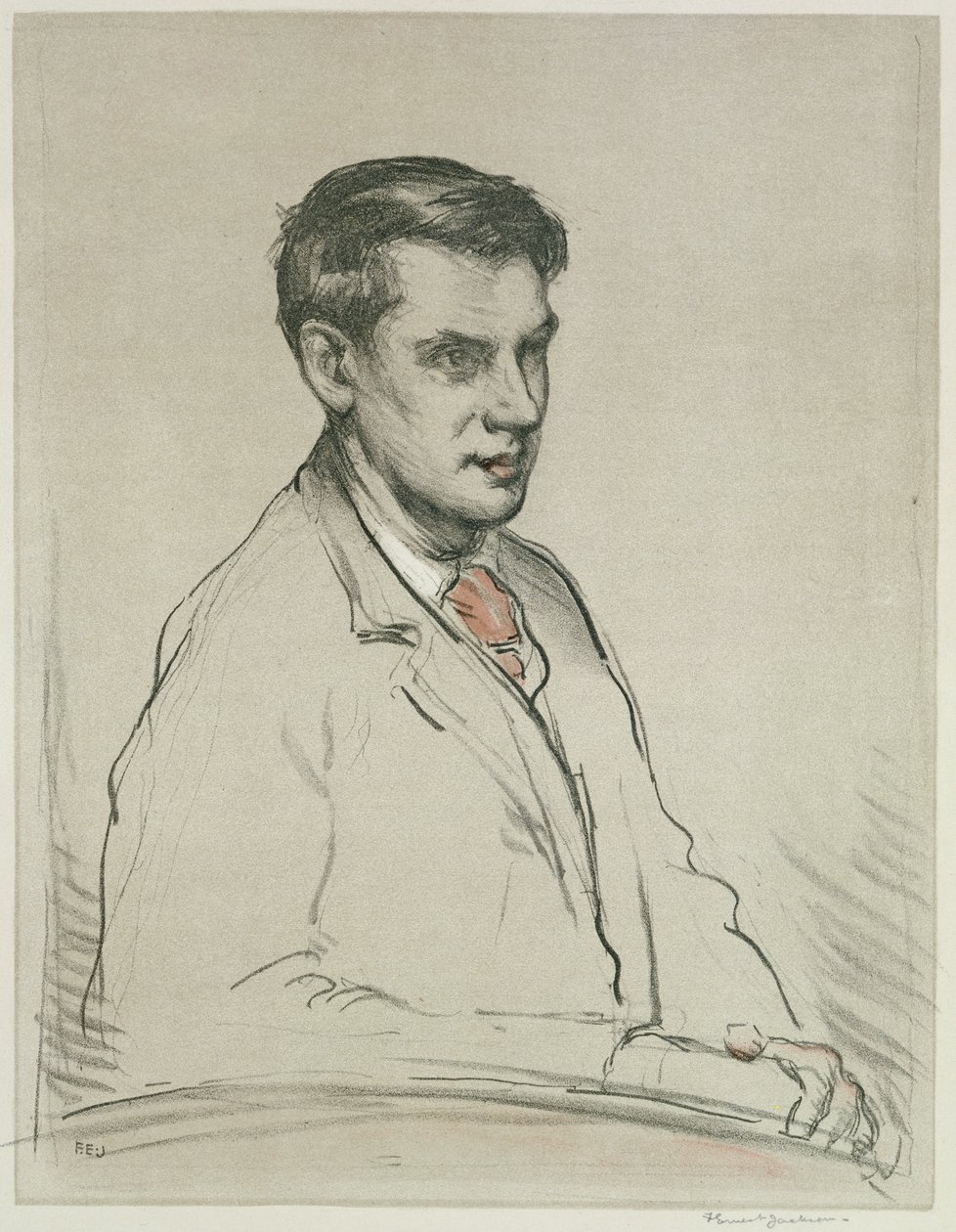 Portræt af Alfred Orage (blyant og akvarel på papir) af F. Ernest Jackson
