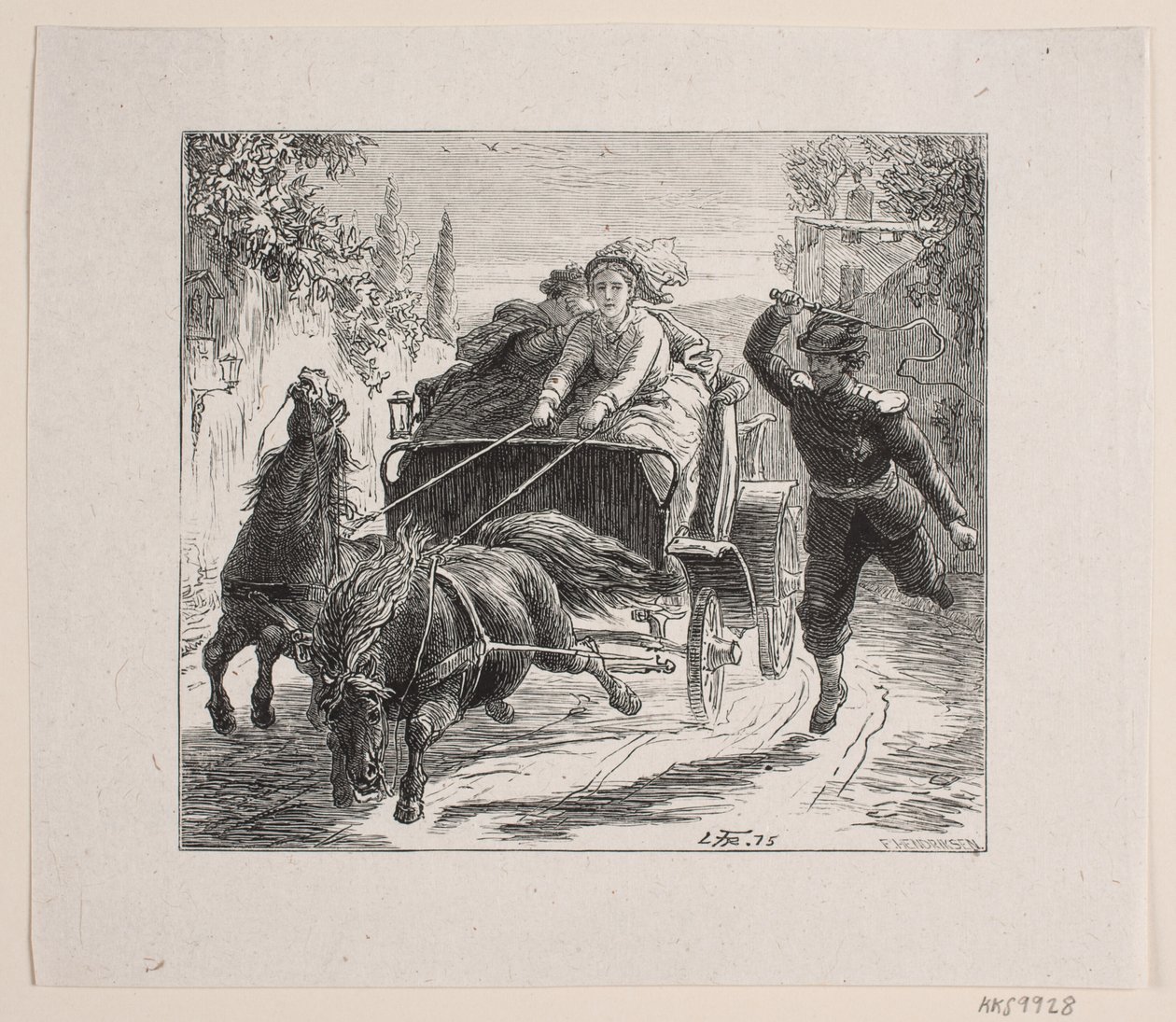 Illustration til Bjørnstjerne Bjørnson "En skitse fra Italien" af F. Hendriksen