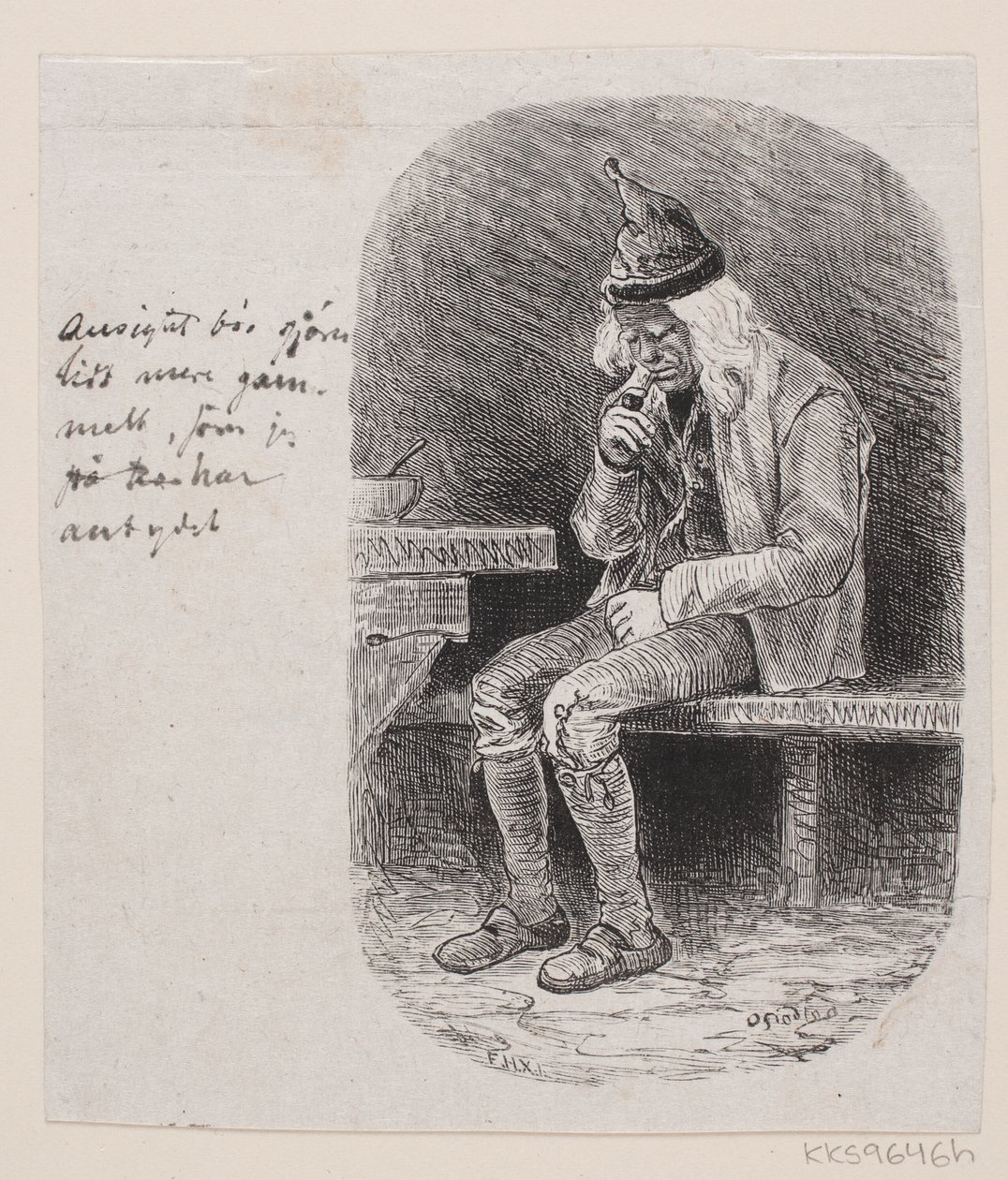 Illustration til "Den syvende far i huset" af F. Hendriksen