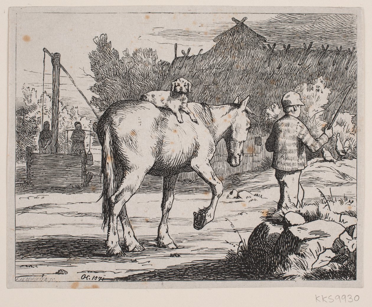 Illustration til et digt af P. Hansen af F. Hendriksen