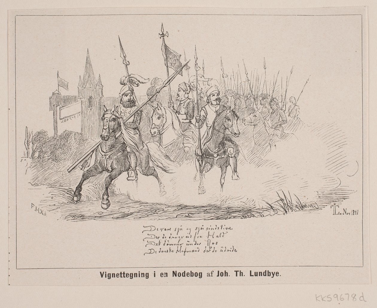 Vignettegning i en Nodebog af F. Hendriksen