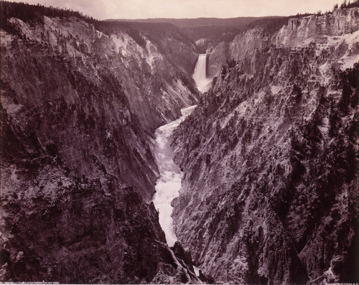 Grand Canyon i Yellowstone og vandfald af F. Jay Haynes