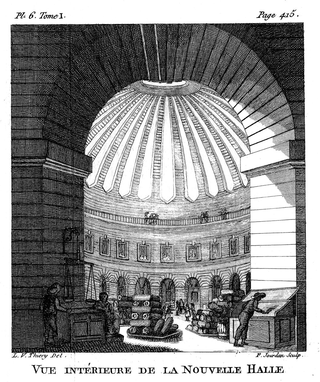 Les Halles, Paris, 1786 af F. Jourdan