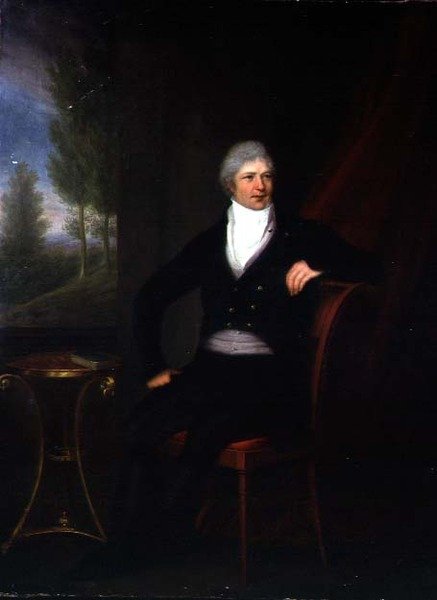 Portræt af en siddende herre ved et vindue af F. Landsberg