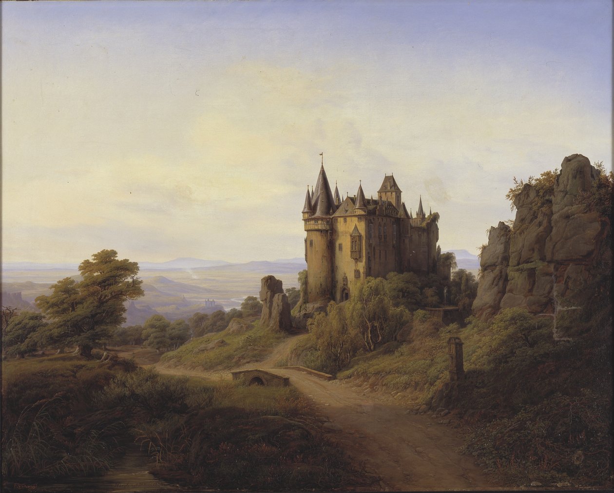 Büresheim Slot ved Eifel-floden af F. Sødring