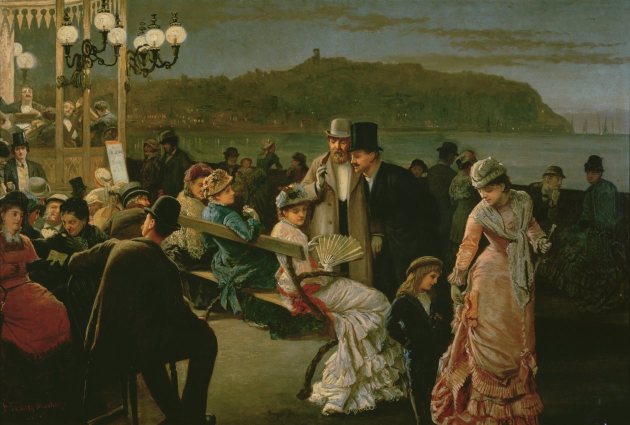 Scarborough: Spa om natten, ca. 1879 af F. Sydney Mauchamp