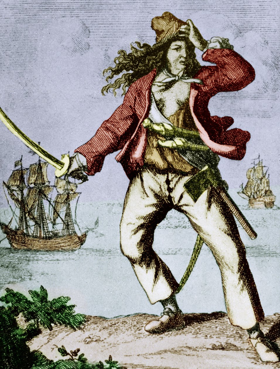 Mary Read (1690-1720) engelsk kvindepirat (gravering) af F. Wentworth