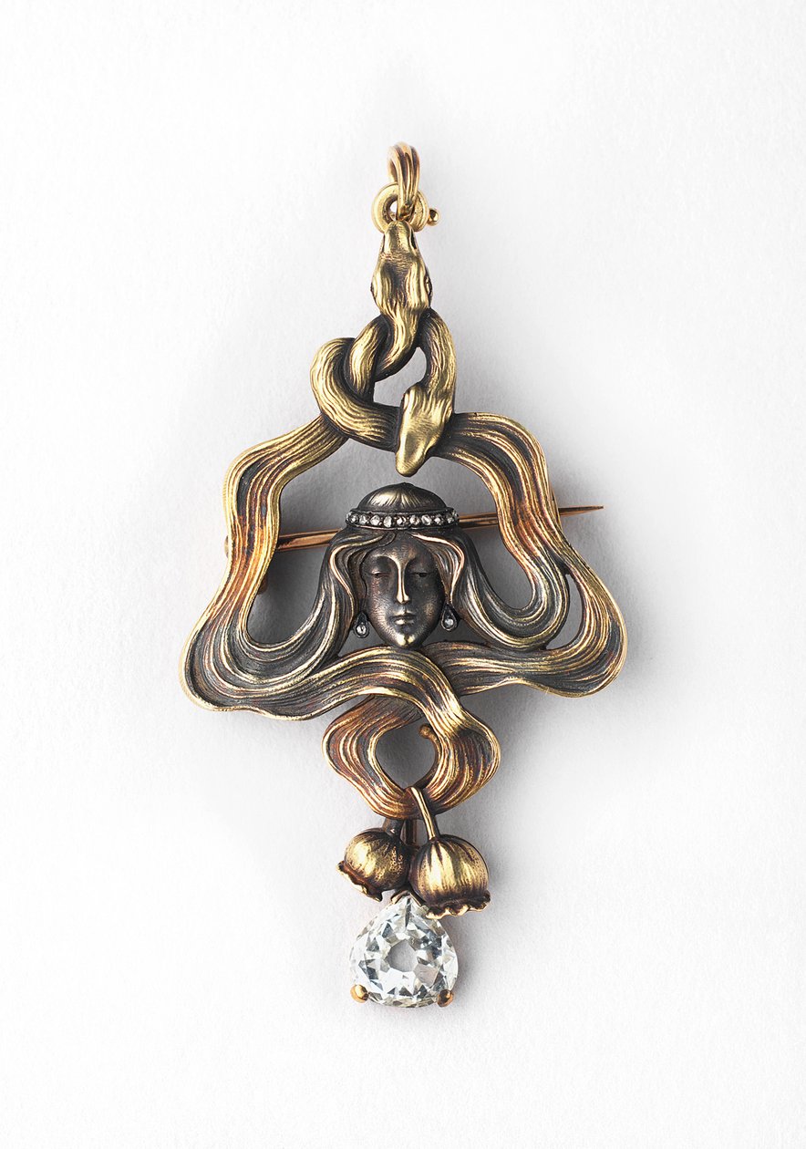 Vedhængsbroche, mellem 1899 og 1908 af Factory Fabergé Russian Master
