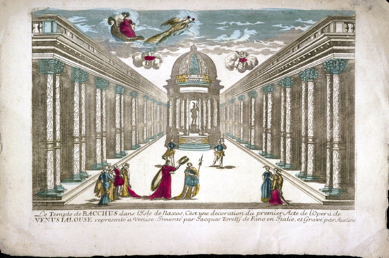 Bacchus tempel Illustration til akt I af operaen "La venere gelosa"" (Venus jaloux) af Francesco Sacrati. Dekoration af Jacopo Torelli af Family Aveline