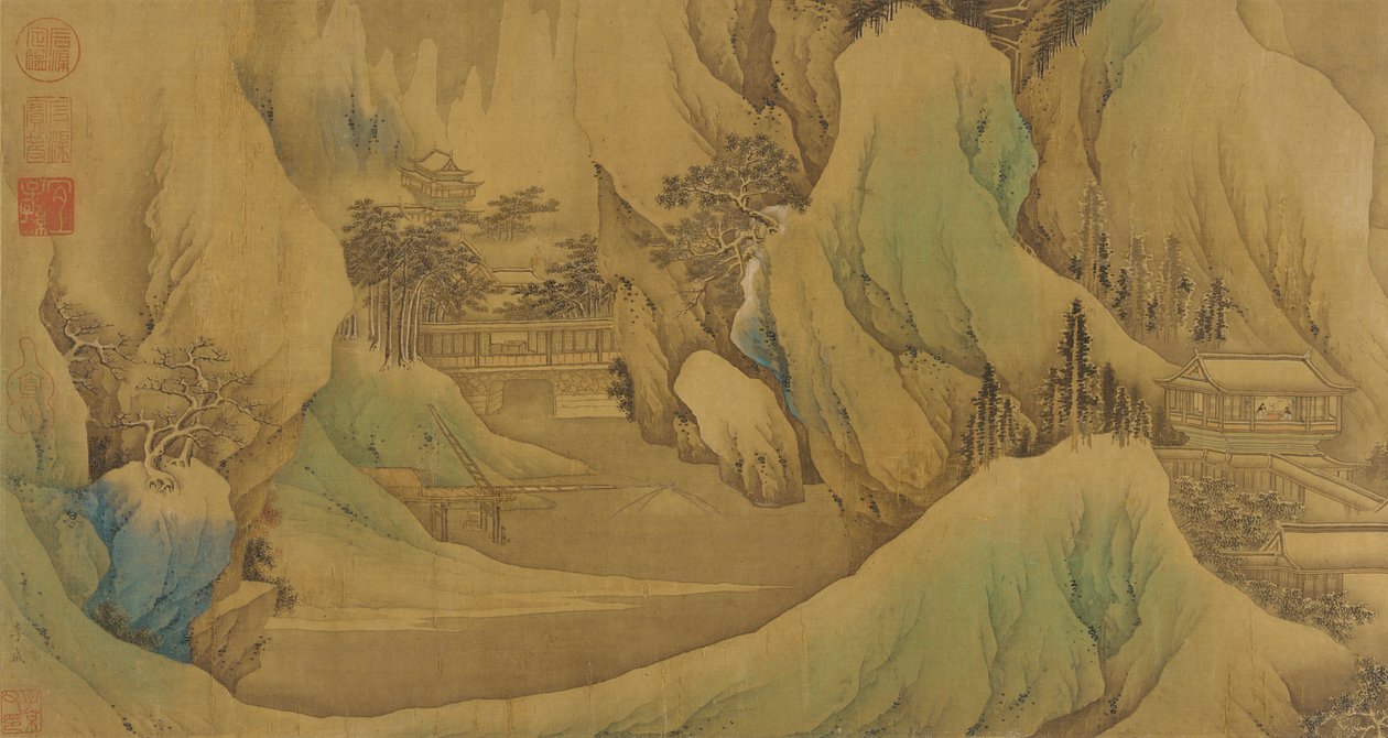Rejser ved daggry i de sneklædte foothills, Qing-dynastiet, 1600-tallet. af Fan Qi