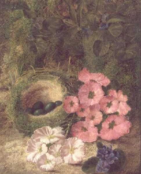 Forår (rede med hunderoser) af Fanny Jane Bayfield