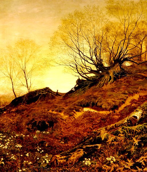 On Leith Hill, Surrey (olie på lærred) af Fanny Mearns