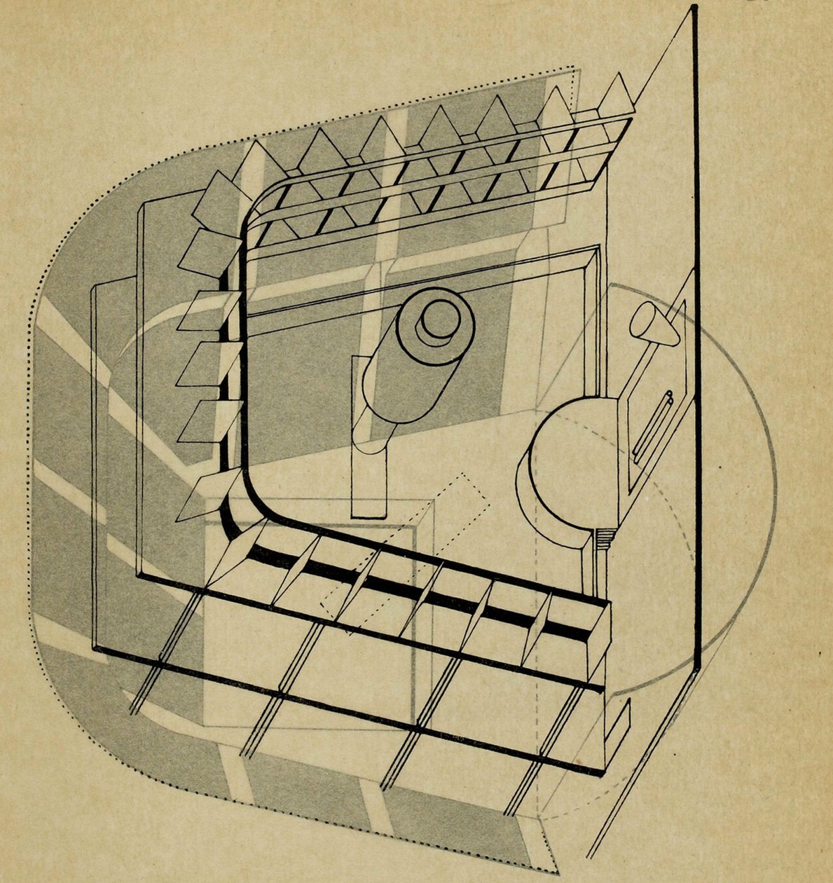 U Teater. Fra Scenen i Bauhaus Scenen i Bauhaus, 1925. af Farkas Molnar