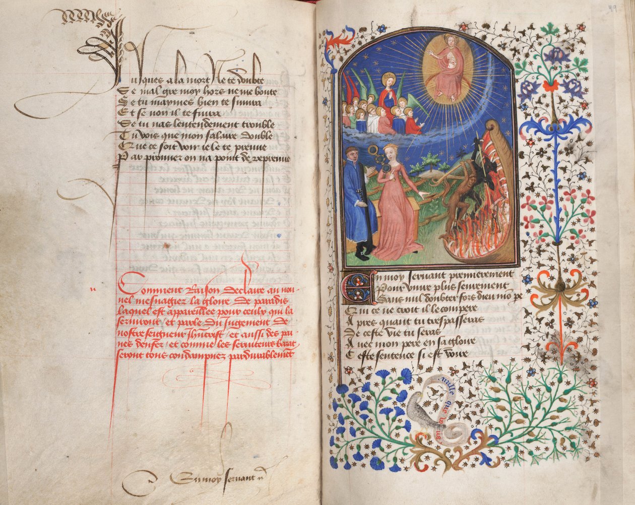 Fattigdommens eller rigdommens vej, ca. 1425-50 (tempera på vellum) af Fastolf Master