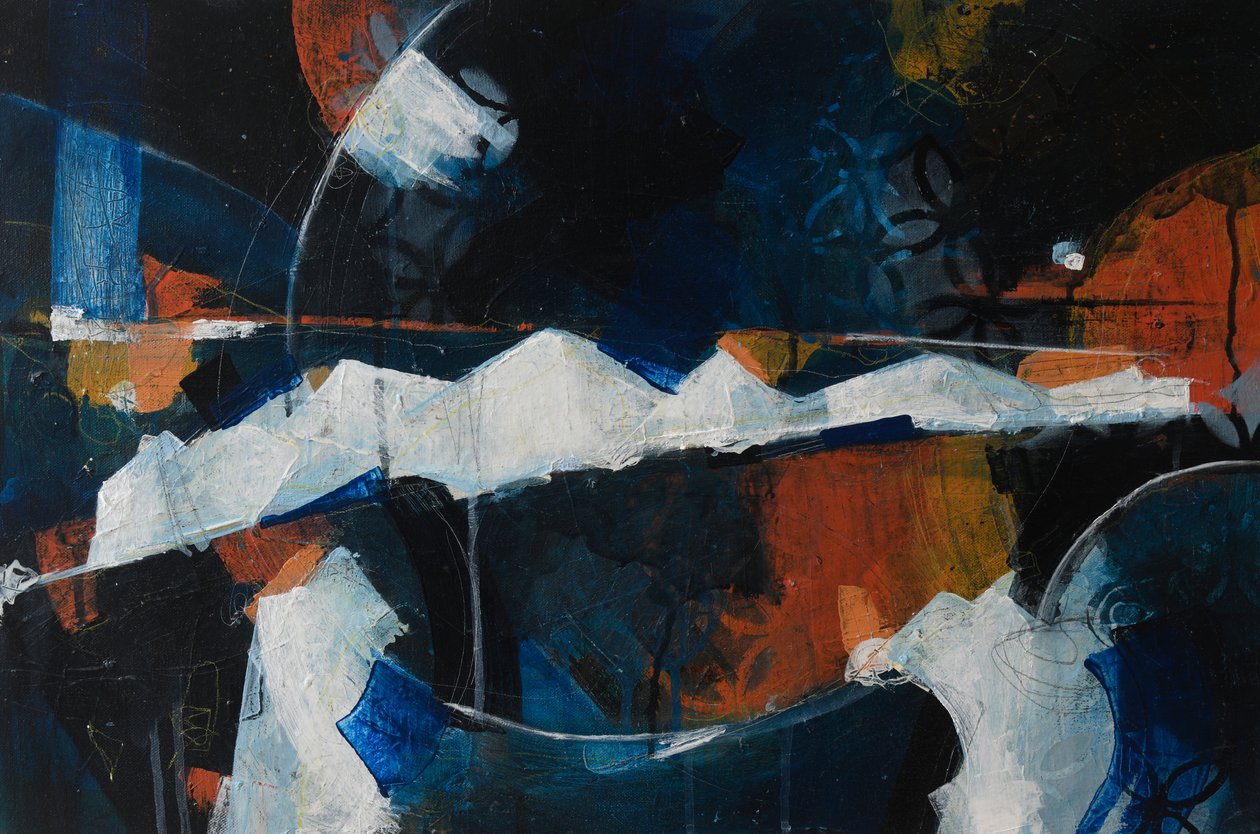 Heading Eastwards, 2018 (akryl på lærred) af Faye Bridgwater