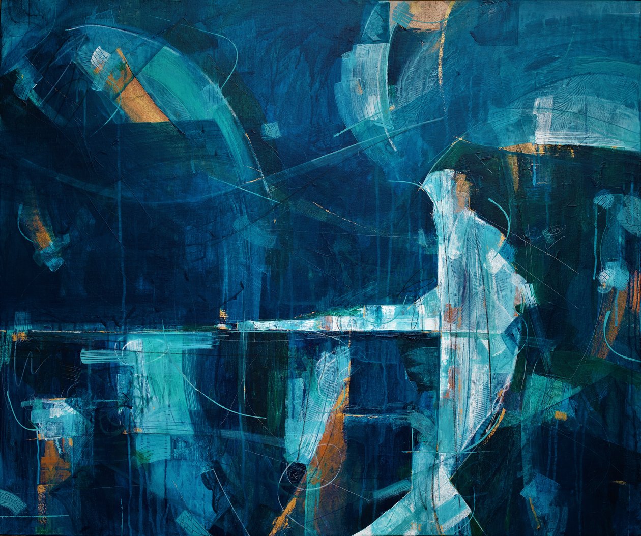 Taste the Sea Air, 2019 (akryl på lærred) af Faye Bridgwater