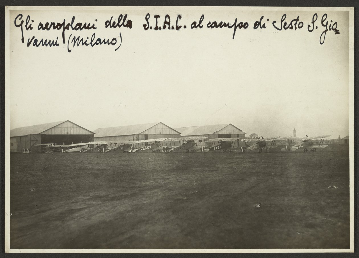 S.I.A.C.-flyene på Sesto S. Giovanni-feltet (Milano) af Fedele Azari