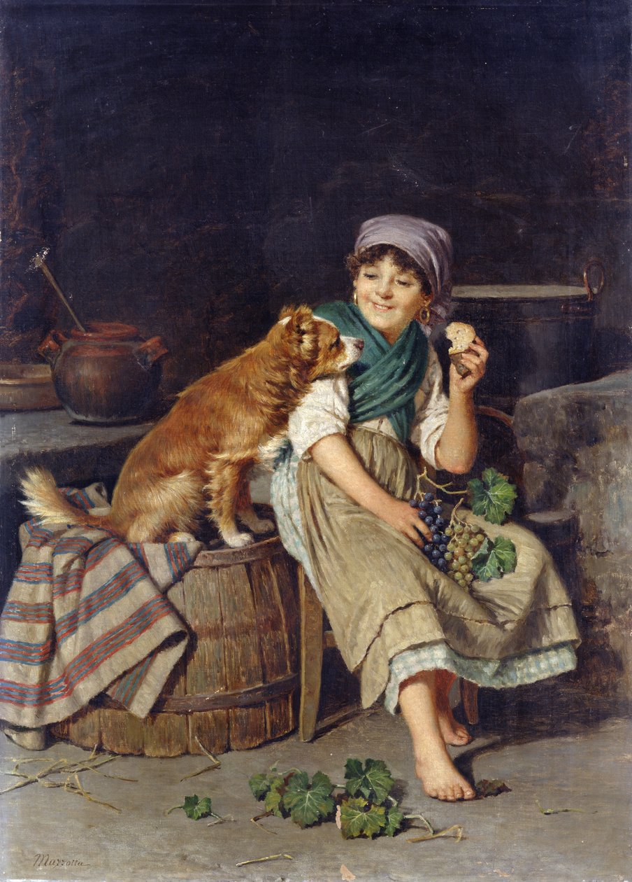 Pige med hund af Federico Mazzotta