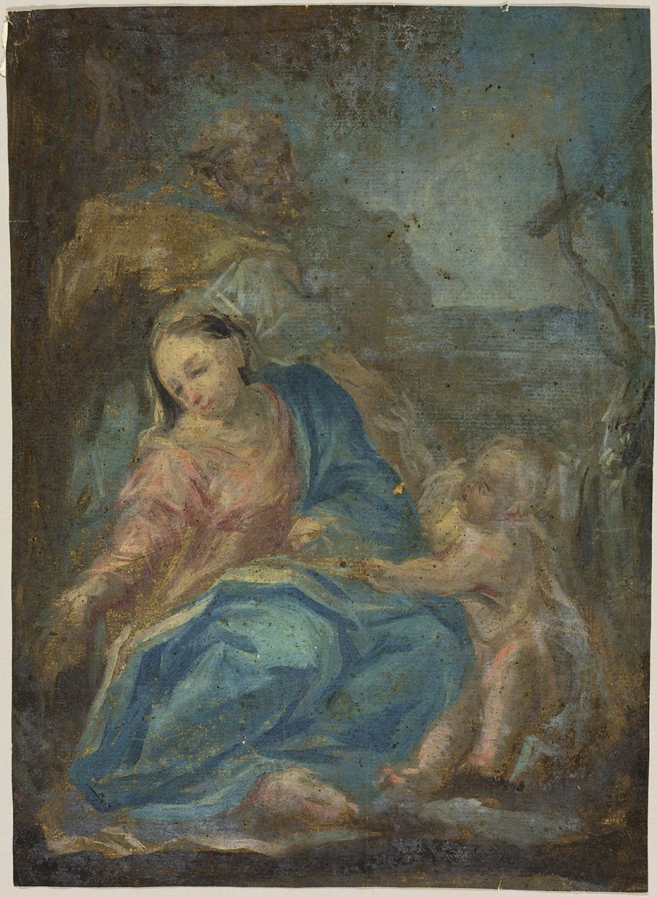 Hvil på flugten til Egypten (recto); Madonna fra rosenkransen (verso) af Federico Barocci