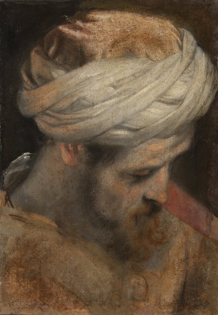 En præsts hoved, studie til Omskærelsen af Federico Barocci