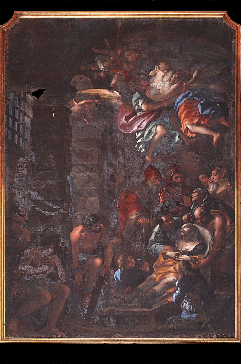 St. Rochs død i en fængselscelle i Arona af Federico Bianchi