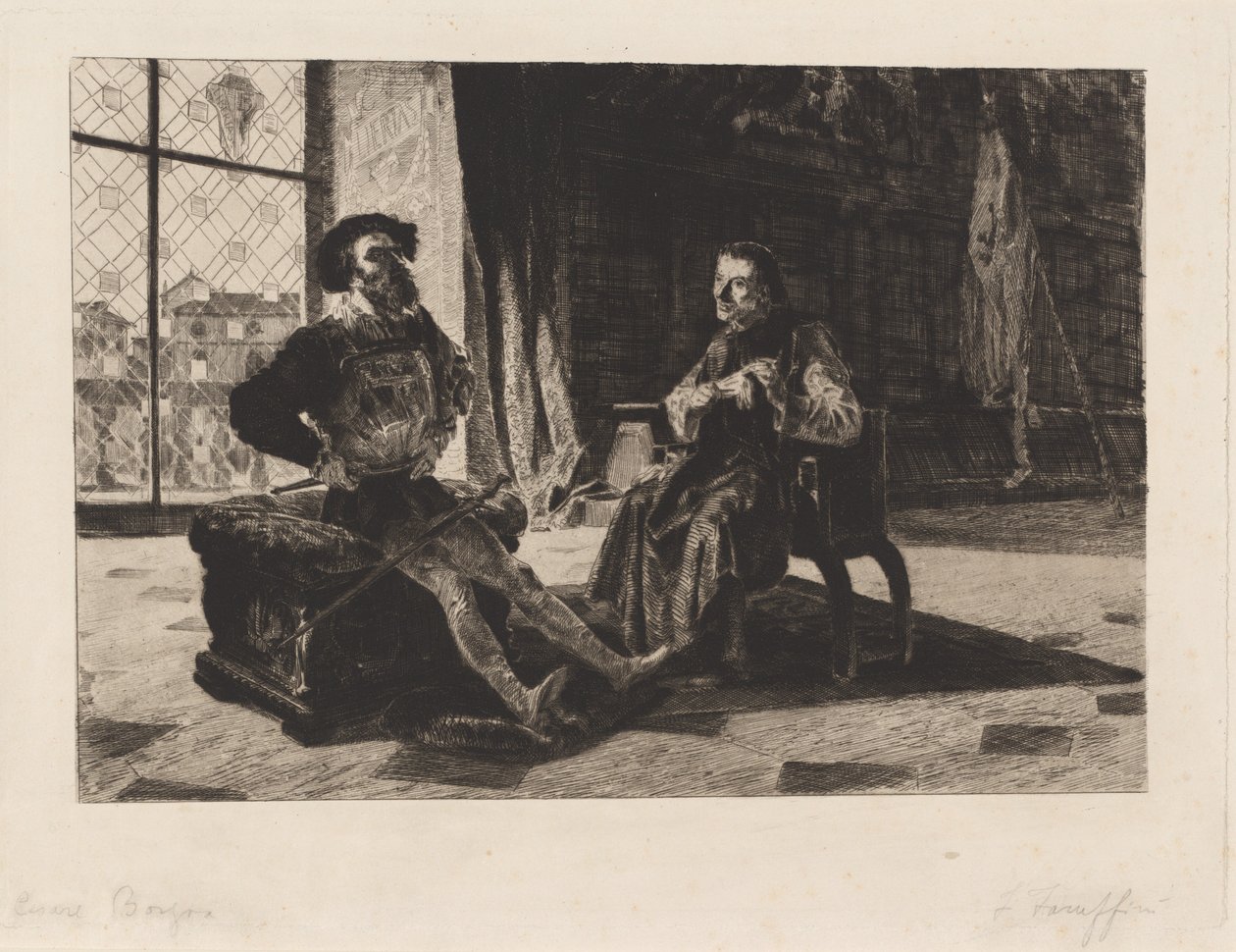 Cesare Borgia og Machiavelli af Federico Faruffini