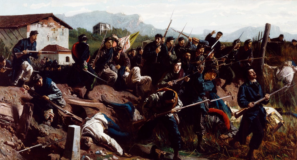 Slaget ved Varese, ca. 1862 (olie på lærred) af Federico Faruffini