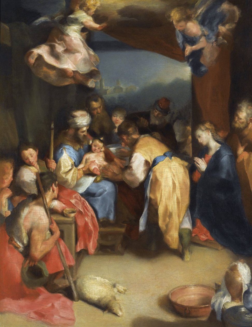 Circoncision de Jesus - Kristi omskæring - Barocci, Federigo (1528-1612) - Olie på lærred - 81,8x63,7 - Privat samling af Federico Fiori Barocci or Baroccio