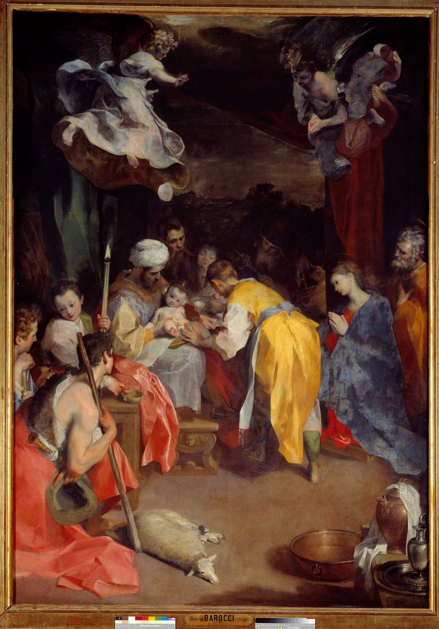 Jesu omskæring Maleri af Federico Barocci (1526/35-1612) kendt som Le Baroche Dim. 3,5x2,5 m af Federico Fiori Barocci or Baroccio