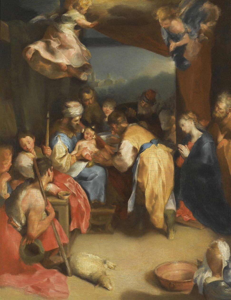 Kristi omskæring par Barocci, Federigo (1528-1612). Olie på lærred, størrelse: 81,8x63,7, , Privat samling af Federico Fiori Barocci or Baroccio