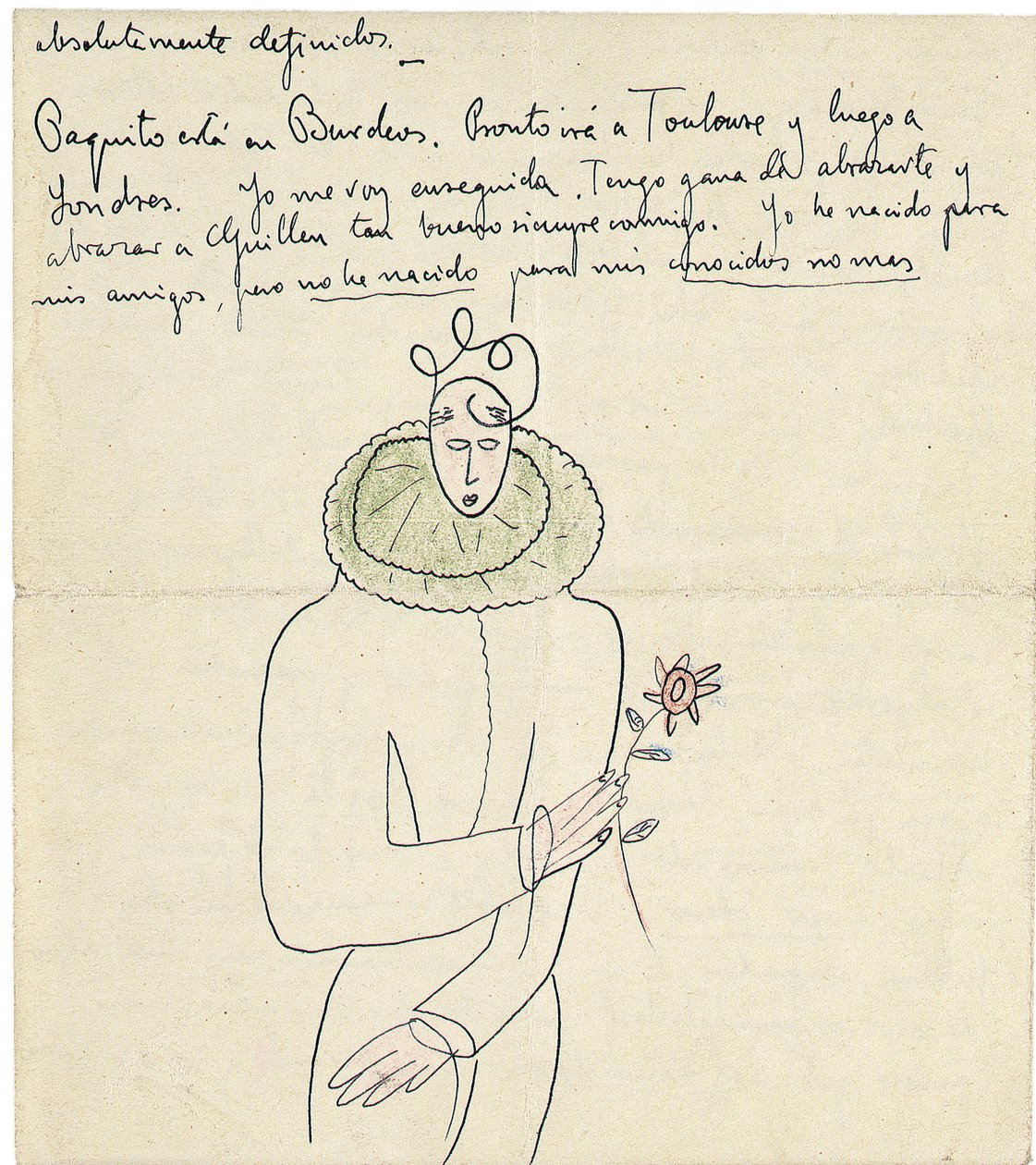 Autografbrev til Melchor Fernandez Almagro, Granada, sidst i januar 1926 af Federico Garcia Lorca